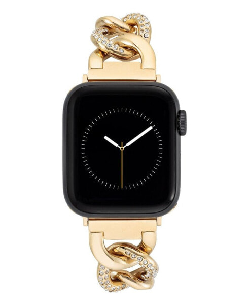 Women's Gold-Tone Alloy Chain with Crystals Bracelet Compatible with 38/40/41mm Apple Watch