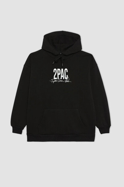 Coool Tupac Shakur Oversize Fit Kapüşonlu Kalın Sweatshirt