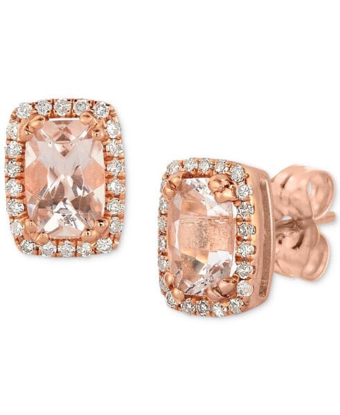 Серьги Macy's morganite & Diamond Halo