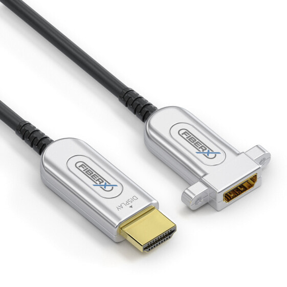 PureLink FiberX FX-I351-007, 7 m, HDMI Type A (Standard), HDMI Type A (Standard), 3D, 18 Gbit/s, Black, Silver