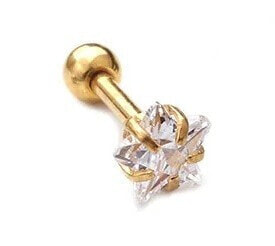 Gold-plated piercing earring with Star crystal