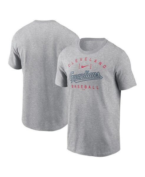 Men's Heather Gray Cleveland Guardians Home Team Athletic Arch T-Shirt