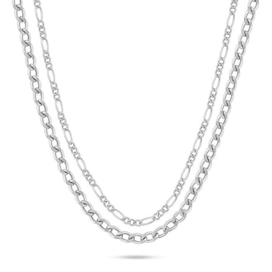 Fine double sterling silver necklace NCL142W