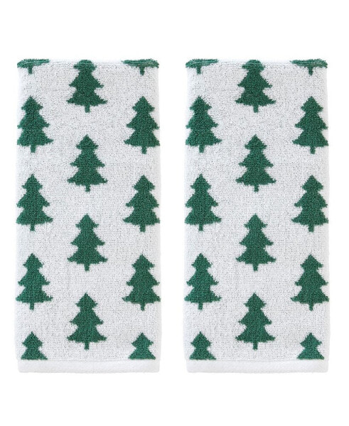 Holiday Trees Cotton 2 Piece Hand Towel Set