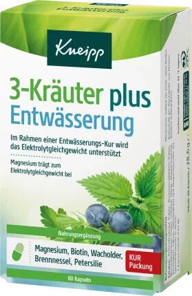 Entwässerung 3-Kräuter Plus Kapseln 60 St, 28,6 g