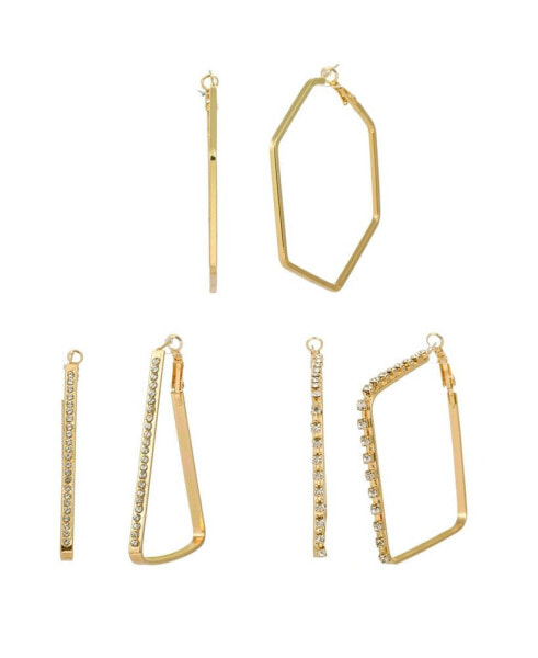 Trio Pave Hoop Earring Set