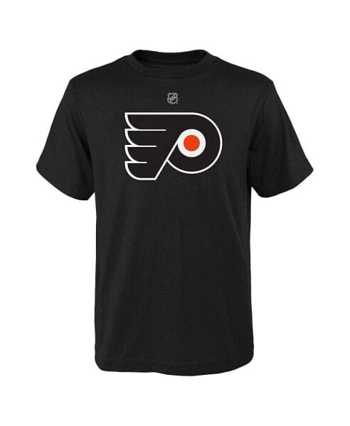 Big Boys and Girls Black Philadelphia Flyers Primary Logo T-Shirt