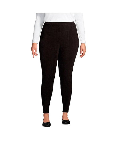 Plus Size Sport Knit High Rise Corduroy Leggings