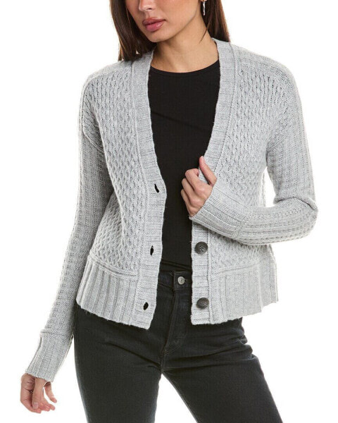 Hannah Rose Honeycomb Knit Wool & Cashmere-Blend Cardigan Women's