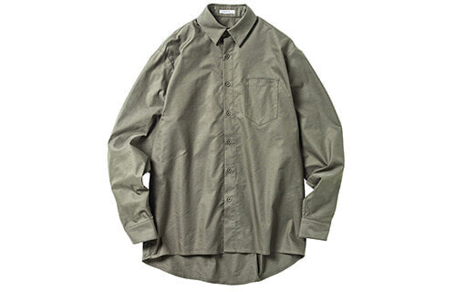 ROARINGWILD 纯色长袖衬衫 男女同款 橄榄绿 送男生 / Футболка ROARINGWILD Trendy Clothing Featured Tops Shirt