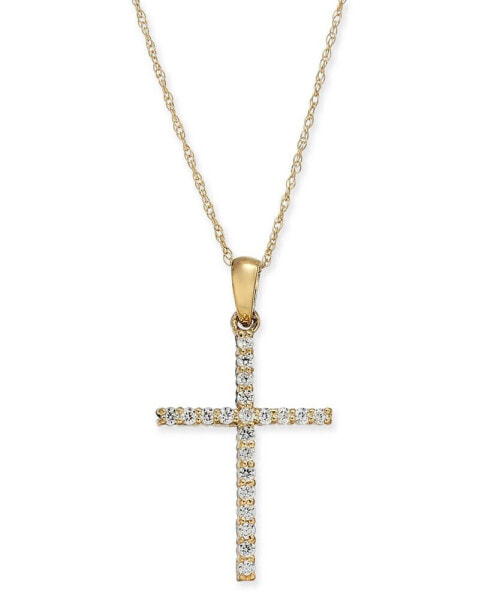 Macy's diamond Cross 18" Pendant Necklace (1/4 ct. t.w.)
