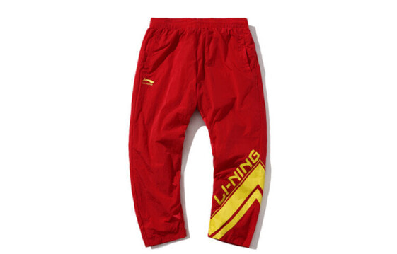 Спортивные брюки LI-NING SS19 Paris Fashion Week Collection Logo AYKP041-1 男款红色