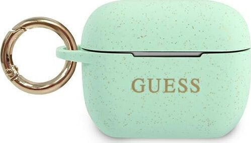 Guess Etui ochronne GUACAPSILGLGN Silicone Glitter do AirPods Pro turkusowe