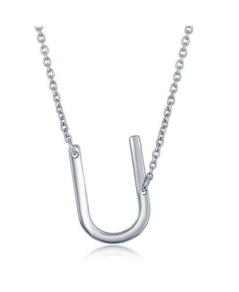 Simona sterling Silver Sideways Initial Necklace