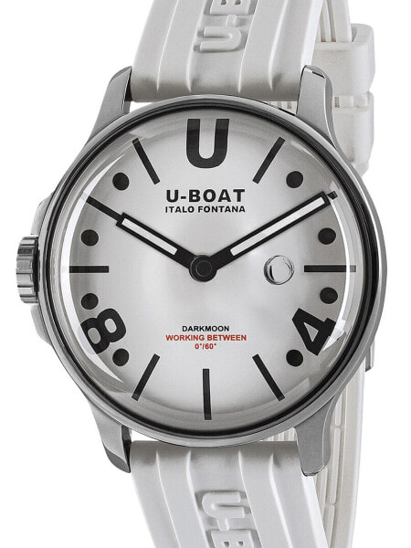 Часы U-Boat Darkmoon White SS Herrenuhr