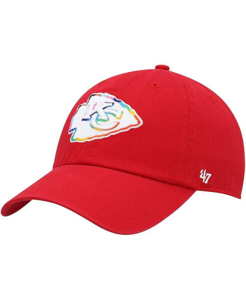 Men's Red Kansas City Chiefs Pride Clean Up Adjustable Hat