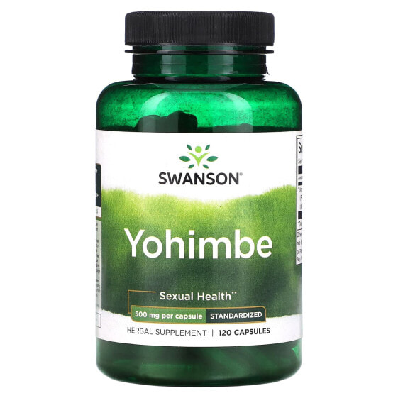 Yohimbe, Standardized, 500 mg, 120 Capsules