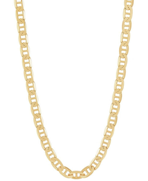 Polished Solid Mariner Link 22" Chain Necklace (6-1/6mm) in 10k Gold