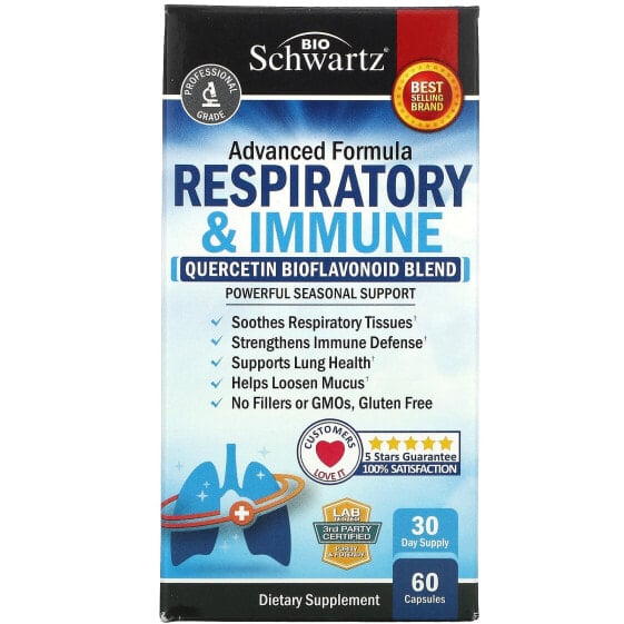 BioSchwartz, Respiratory & Immune, смесь биофлавоноидов кверцетина, 60 капсул