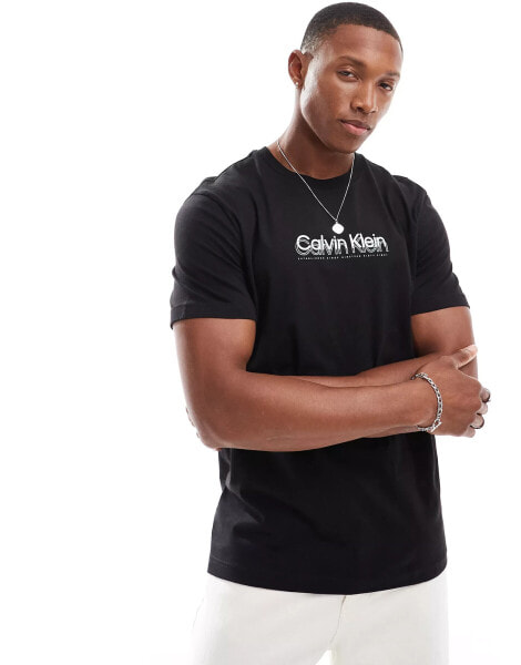 Calvin Klein double logo t-shirt in black