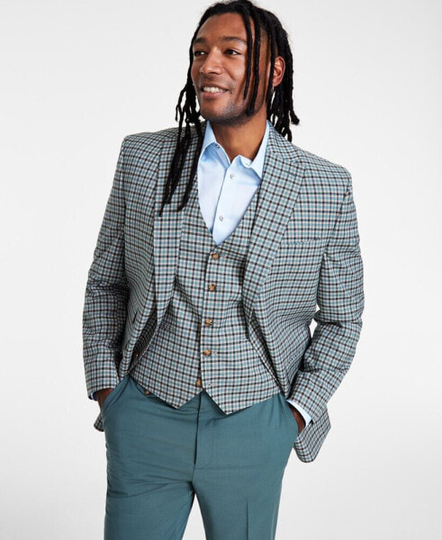 Men's Classic-Fit Plaid Suit Jacket