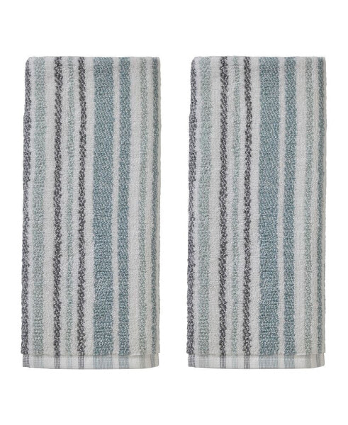 Farmhouse Stripe Cotton 2 Piece Hand Towel Set, 26" x 16"