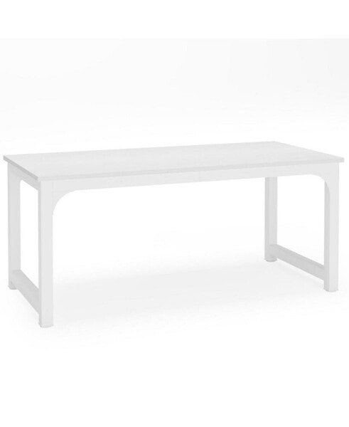 Modern Computer Desk, 63 x 31.5 inch Large Executive Office Desk Computer Table Study Writing Desk Workstation for Home Office,White