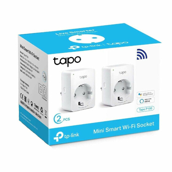 Умная розетка TP-Link Tapo P100 2-pack 2900W Wi-Fi 220 V 220-240 V 13 A 10 A Белый (2 uds)