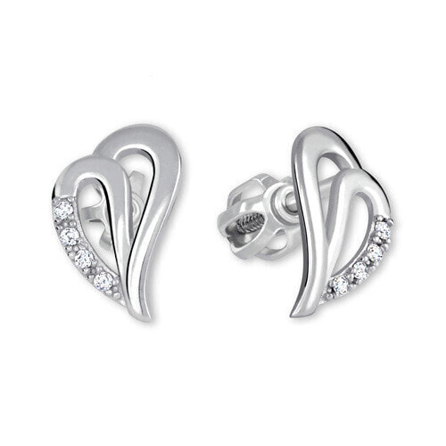 Heart earrings in white gold 239 001 00738 07
