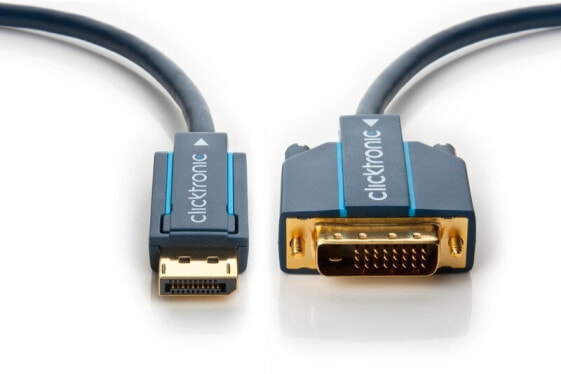 ClickTronic 70730 - 3 m - DisplayPort - DVI-D - Gold - 1920 x 1080 pixels - Copper