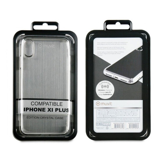 Чехол для iPhone XS Max Muvit Cristal Case Transparant Silver Edition