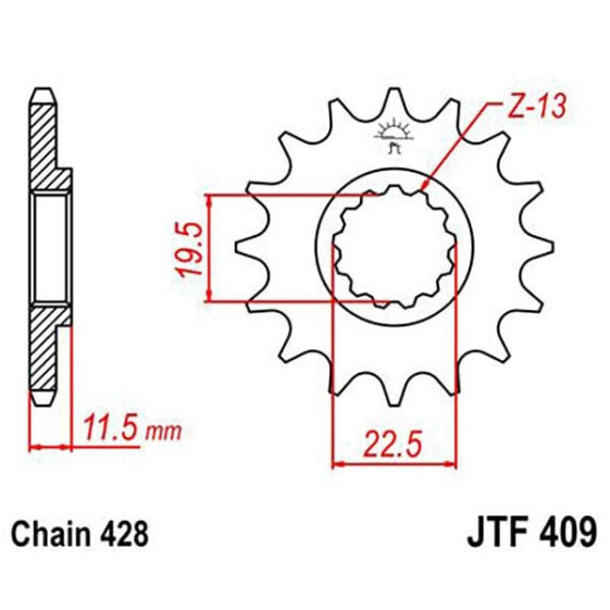 JT SPROCKETS 428 JTF409.15 Steel Front Sprocket