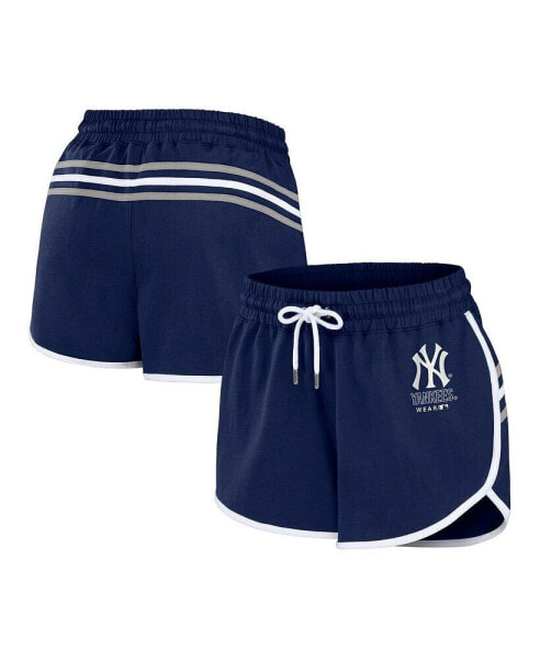 Women's Navy New York Yankees Logo Shorts
