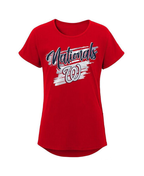 Big Girls Red Washington Nationals Dream Scoop-Neck T-shirt