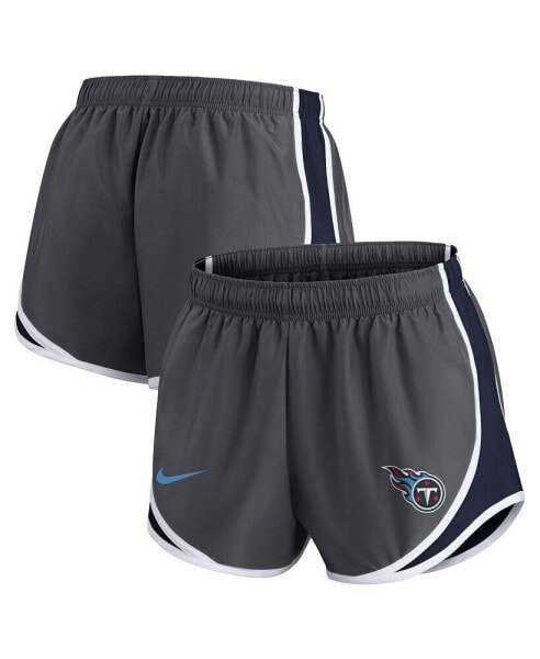 Women's Charcoal Tennessee Titans Logo Performance Tempo Shorts