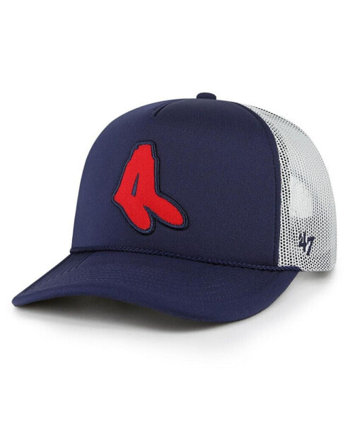 Men's Navy Boston Red Sox Foam Logo Trucker Snapback Hat