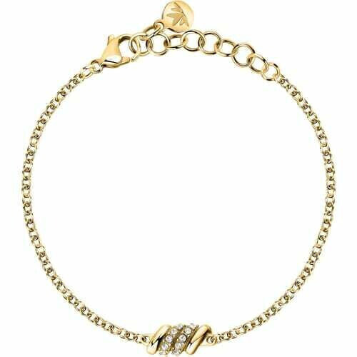 Decent Gold Plated Bracelet with Torchon Crystals SAWZ07
