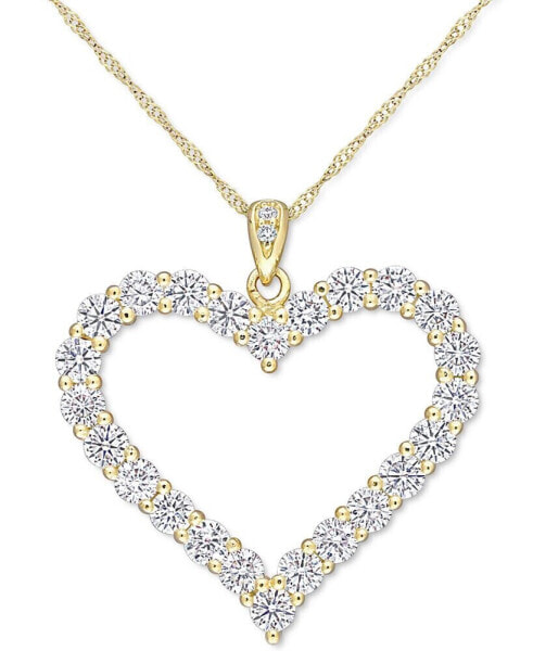 Macy's lab-Grown Moissanite Heart 18" Pendant Necklace (2-2/5 ct. t.w.) in 18k Gold-Plated Sterling Silver