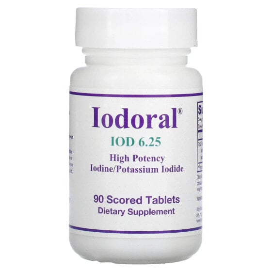 Витамины и минералы йодный препарат Optimox Iodoral, IOD, 6.25 мг, 90 таблеток с разделительной насечкой