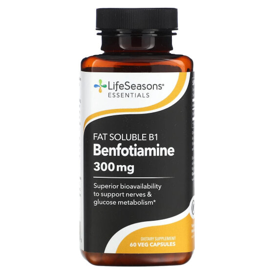 Антиоксидант LifeSeasons Fat Soluble B1 Benfotiamine, 300 мг, 60 капсул (150 мг в капсуле)