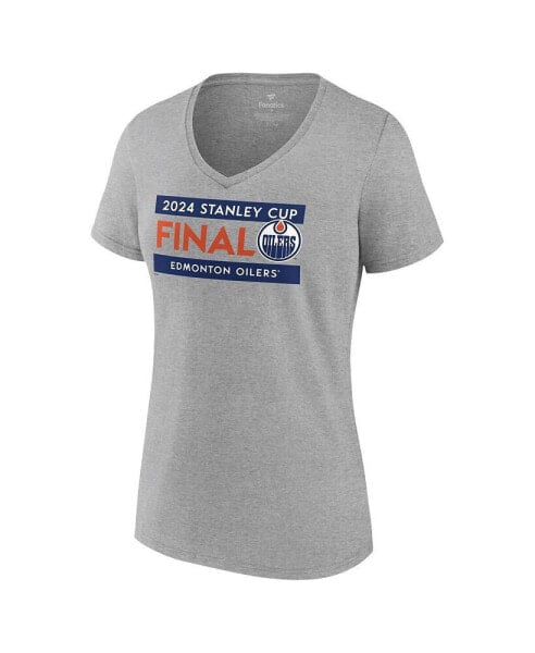 Women's Steel Edmonton Oilers 2024 Stanley Cup Final Roster V-Neck T-Shirt