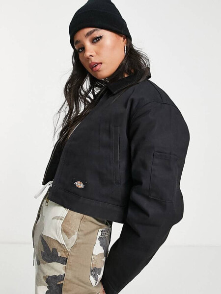 Dickies Lined Eisenhower cropped jacket in black 