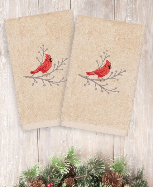 Christmas Cardinal 100% Turkish Cotton 2-Pc. Hand Towel Set