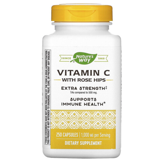 Vitamin C with Rose Hips, Extra Strength, 1,000 mg, 250 Capsules