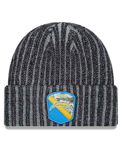 Men's Black Los Angeles Chargers 2023 Salute To Service Cuffed Knit Hat