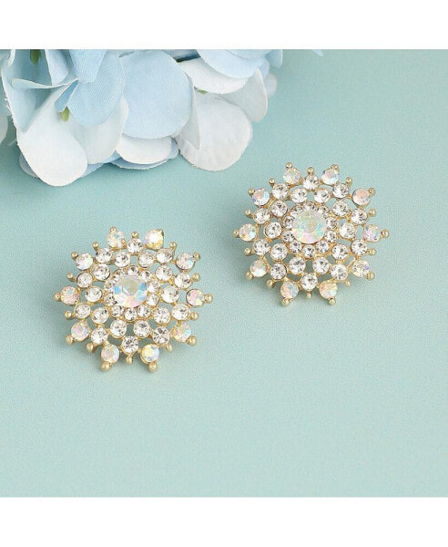 Women's Gold Snowflake Stud Earrings