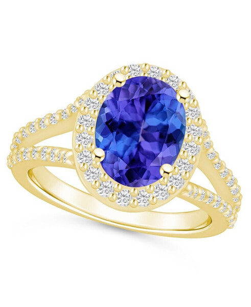 Кольцо Macy's Tanzanite and Diamond Halo