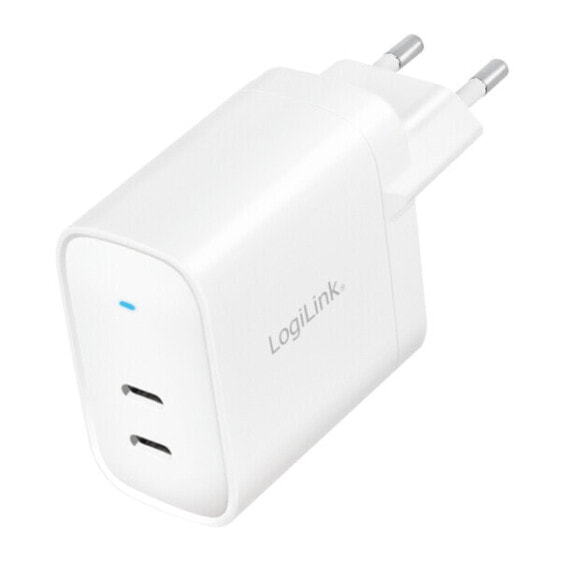 Зарядное устройство LogiLink PA0282 40 Вт 2 x USB-C GaN