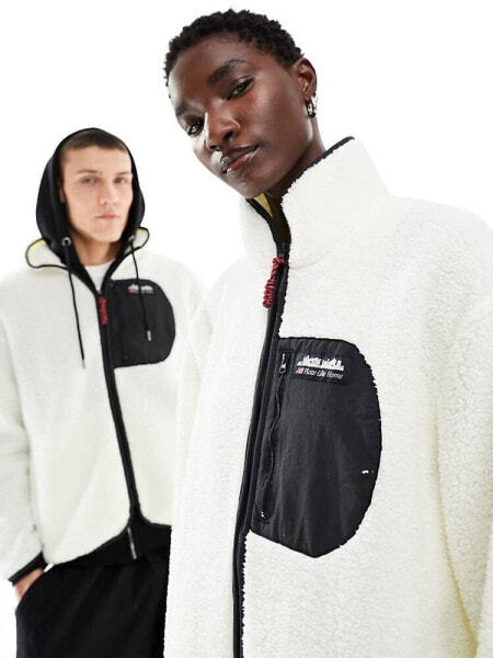 New Balance Home Again sherpa jacket in cream - exclusive to ASOS