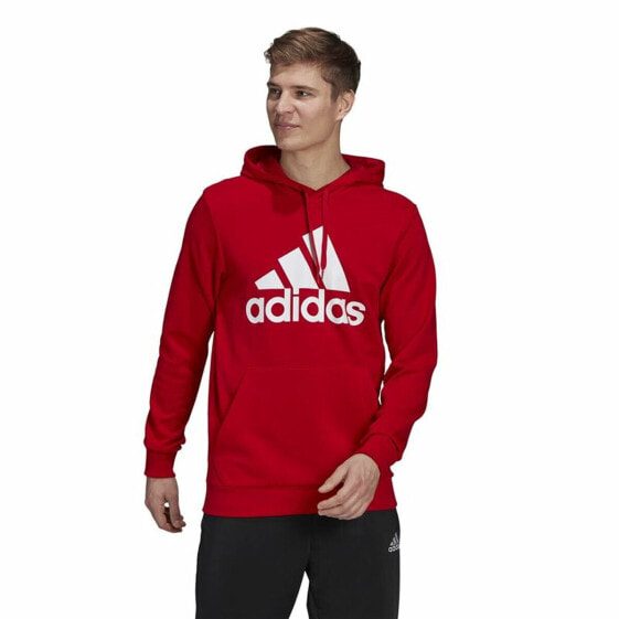 Толстовка с капюшоном мужская Adidas Essentials Big Logo Красная